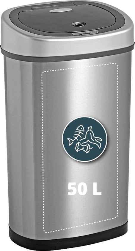 Avalmella di lusso con sensore di movimento, realizzata in acciaio inossidabile di alta qualità, disponibile in diverse dimensioni, 50 l