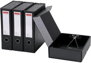 Set di archiviazione 4 pezzi A4, scatola archiviazione A4 con coperchio, scatola archiviazione, scatola per documenti, cassetti per ufficio, scuola (nero)