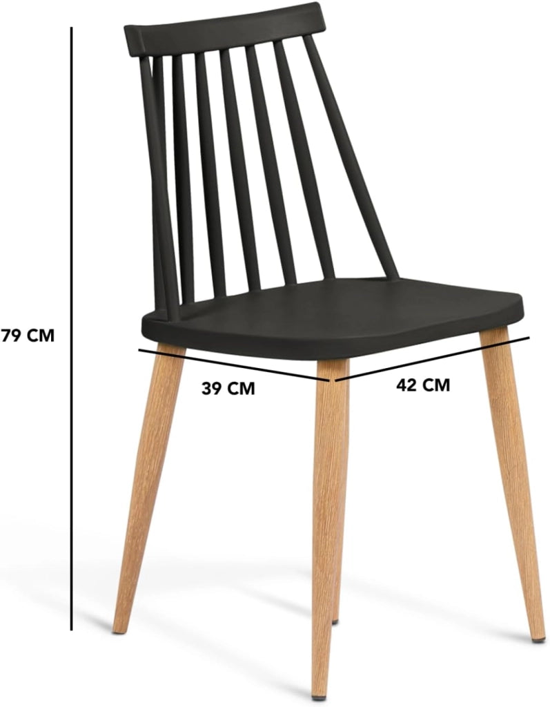 Set di 4 sedie da pranzo LILY nere