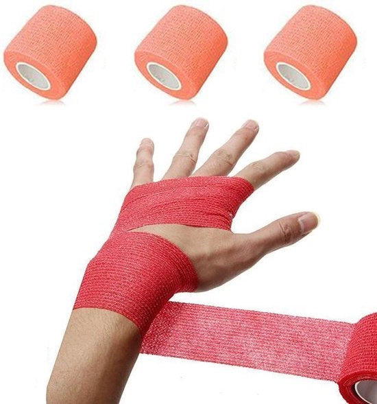 Tape autoadesivo sportivo nero da 3 pezzi - 5cm x 4,5m - adatto per infortuni e gonfiori di mano e piede