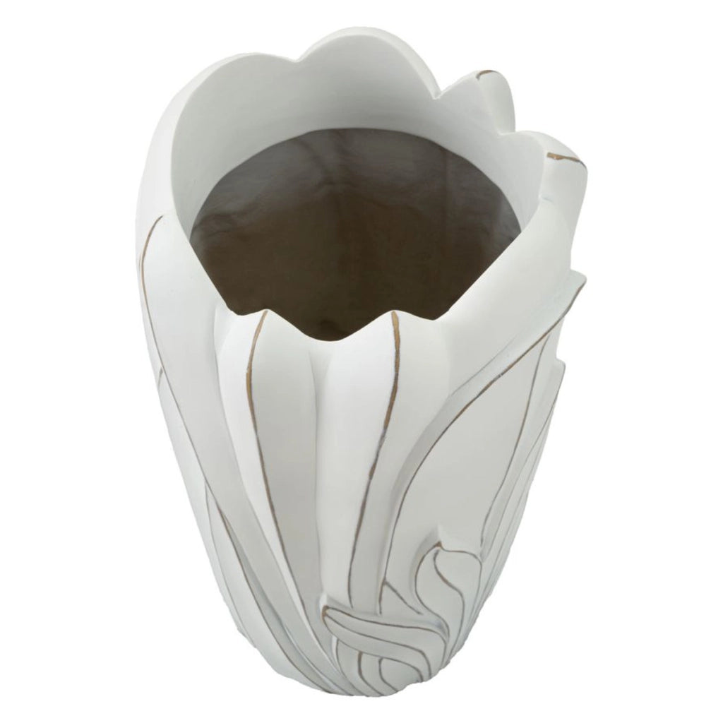 Vaso Decorativo VKH661, Bianco, Poliresina, 29x29x48 cm
