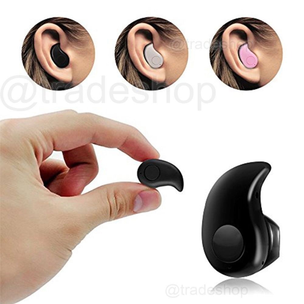 Trade Shop - Mini Auricolare Goccia Bluetooth Microfono Antidisturbo Per Smartphone Tablet -