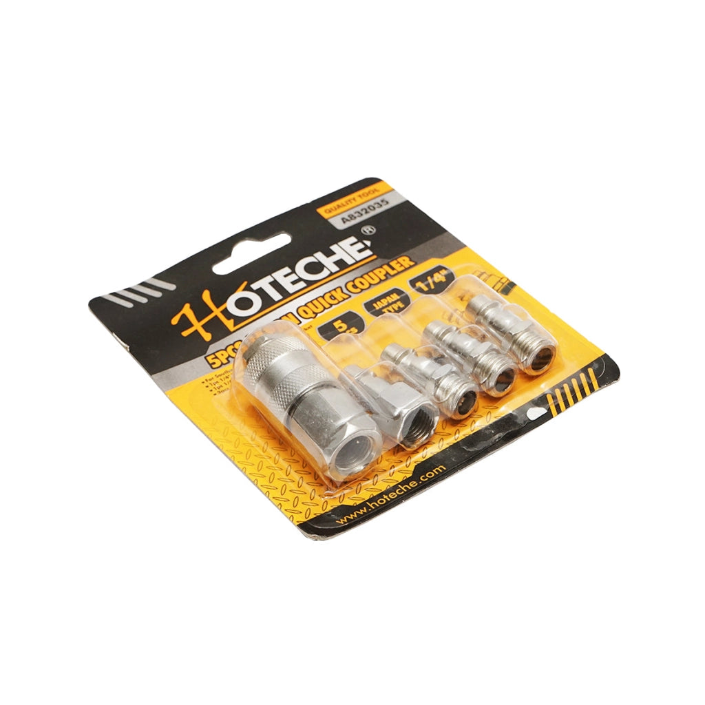 Set di 5 attacchi rapidi per utensili/accessori pneumatici 1/4 Hoteche