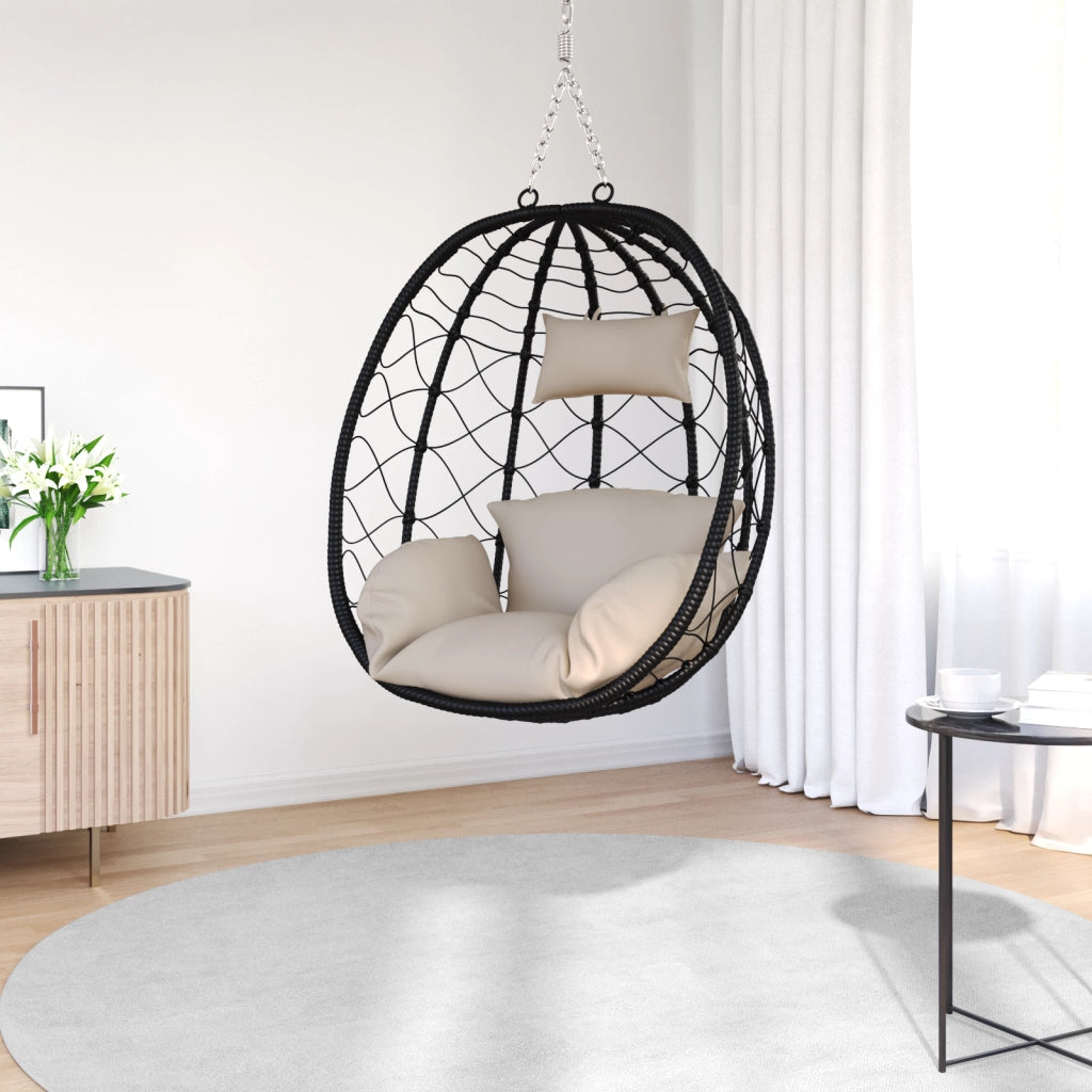 Sedia Uovo Appesa Basket senza Supporto Tortora Polyrattan
