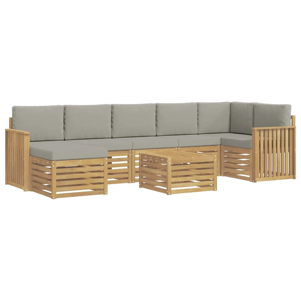 Set di divani da esterno 8 pcs Bianco e Grigio Chiaro 3392231