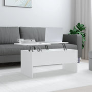 Tavolino da Salotto-Tavolino da soggiorno-Tavolo Bianco 102x50,5x46,5cm in Legno Multistrato