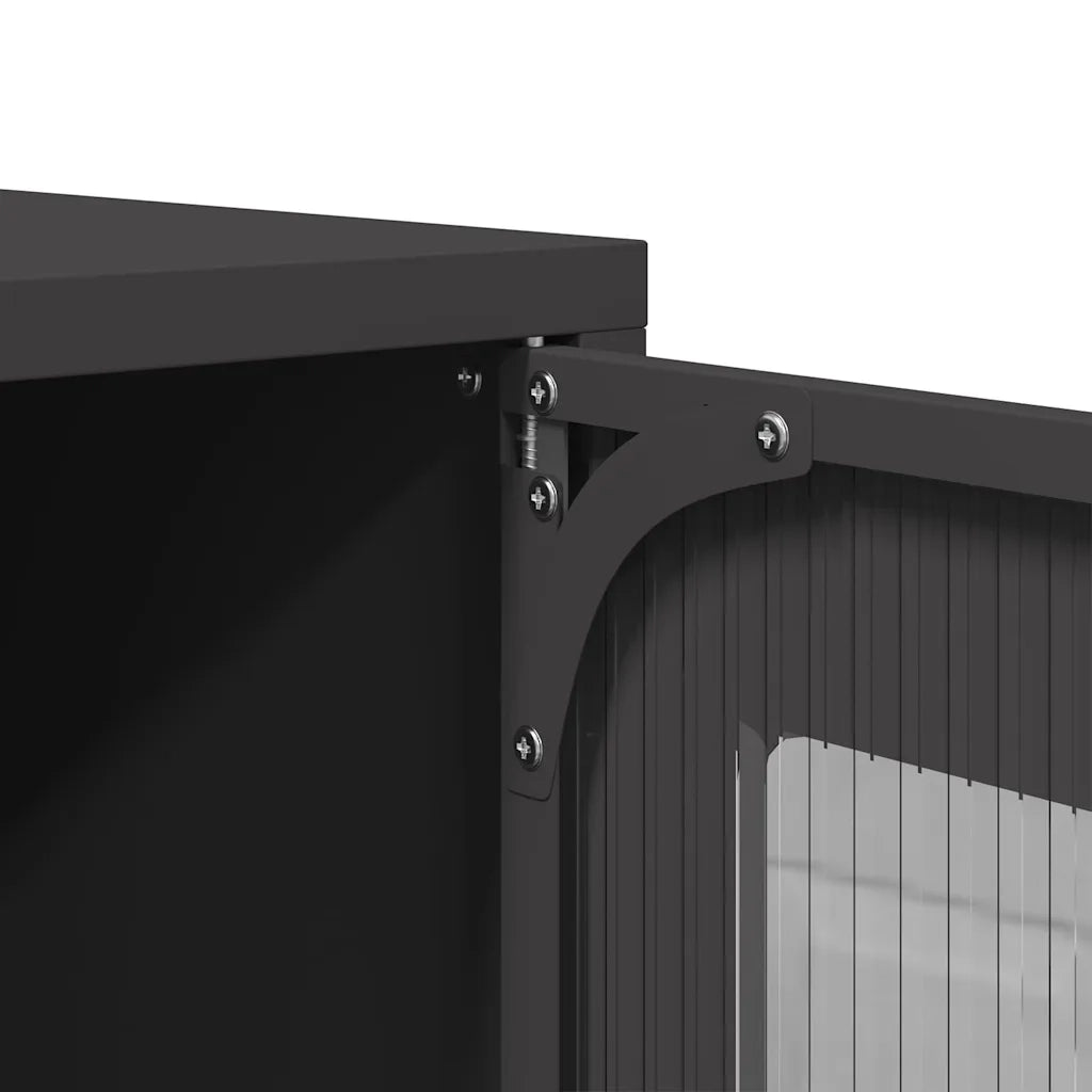Credenza Nera 68x39x107 cm in Acciaio