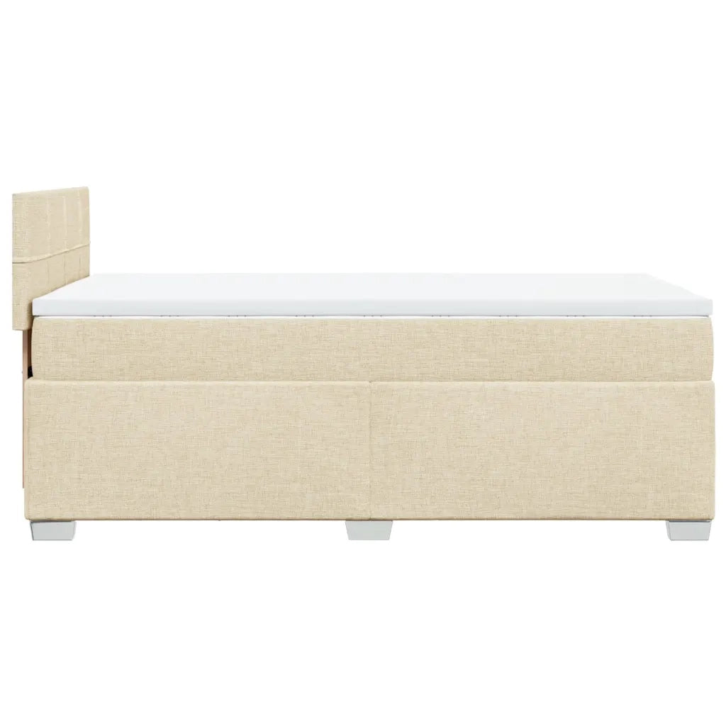 Giroletto a Molle con Materasso Crema 100x200 cm in Tessuto 3285804