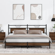 vidaXL Giroletto senza Materaso in Metallo Rovere Marrone 193x201 cm