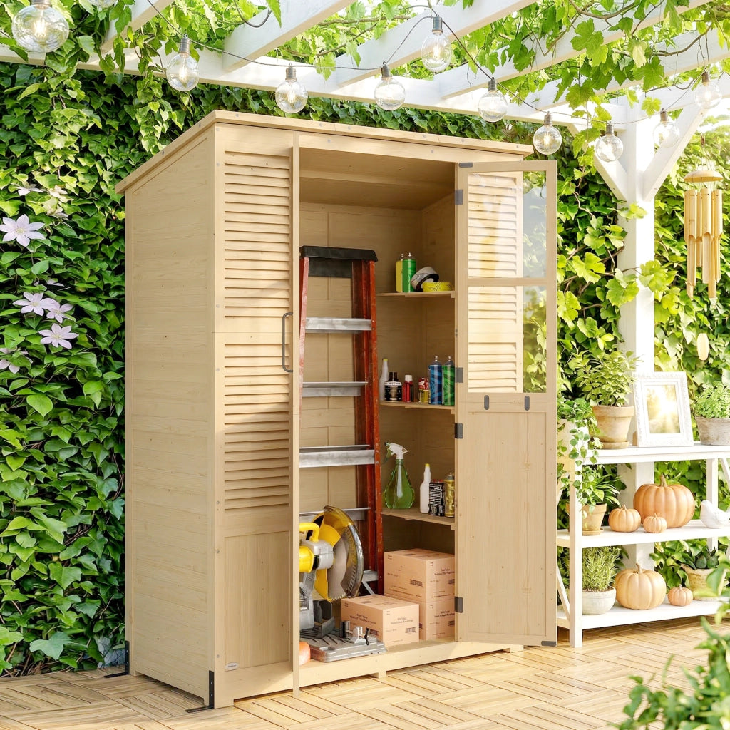 Capanno da Giardino Walk-in con Pavimento e 4 Finestre