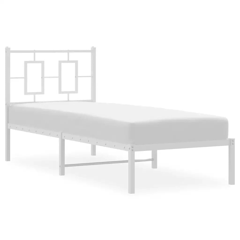 Giroletto senza Materaso con Testiera Metallo Bianco 75x190 cm