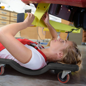 Sdraio da officina 90x40x9cm max 90 kg Lettino sottoauto da meccanico con portaattrezzi