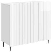 Credenza Bianco Lucido 89 x 34,5 x 82 cm Legno ingegnerizzato