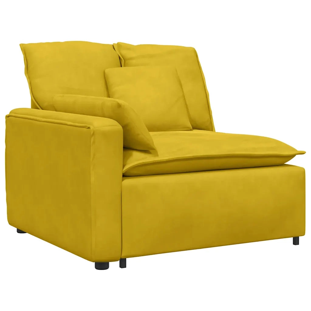 Divano Modulare con Cuscini Giallo 3321105
