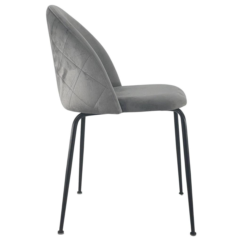 Marvin Sedia in Velluto e Oro Oslo da Sala Pranzo Con Gambe Metallo Dorate Seduta Imbottita Sedie Poltron Grigio/4 Sedie