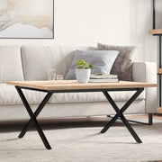 vidaXL Tavolino Salotto Telaio a X 90x90x45,5 cm Legno Pino e Acciaio