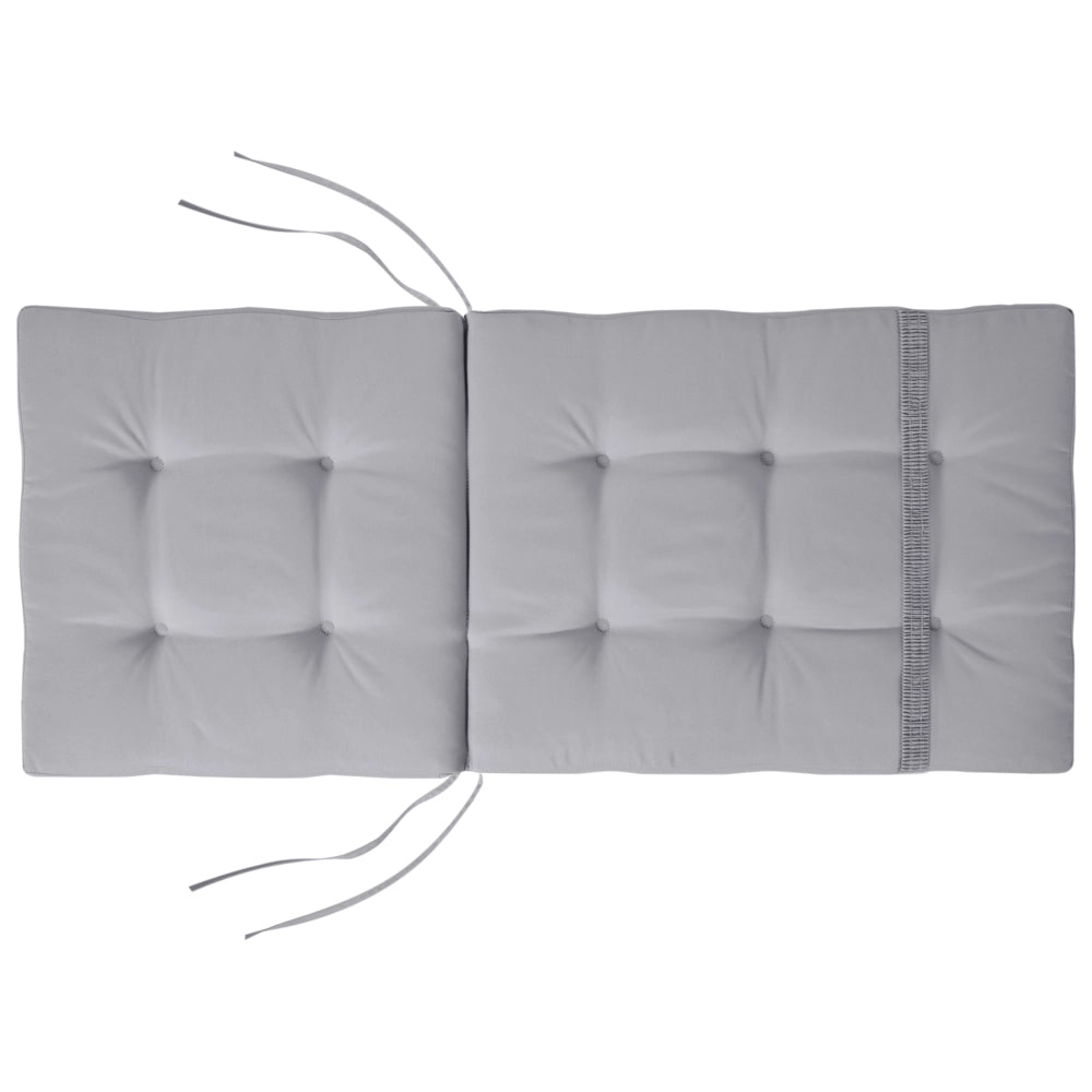 Set di 2 cuscini per sedute e schienale da esterno con lacci grigio chiaro stile elegante giardino