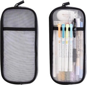 Etui a griglia per pennarelli - Borsa trasparente per trucco con chiusura a rittaglio - Cassetta multifunzionale per pennarelli - Borsa per studio per donne e uomini