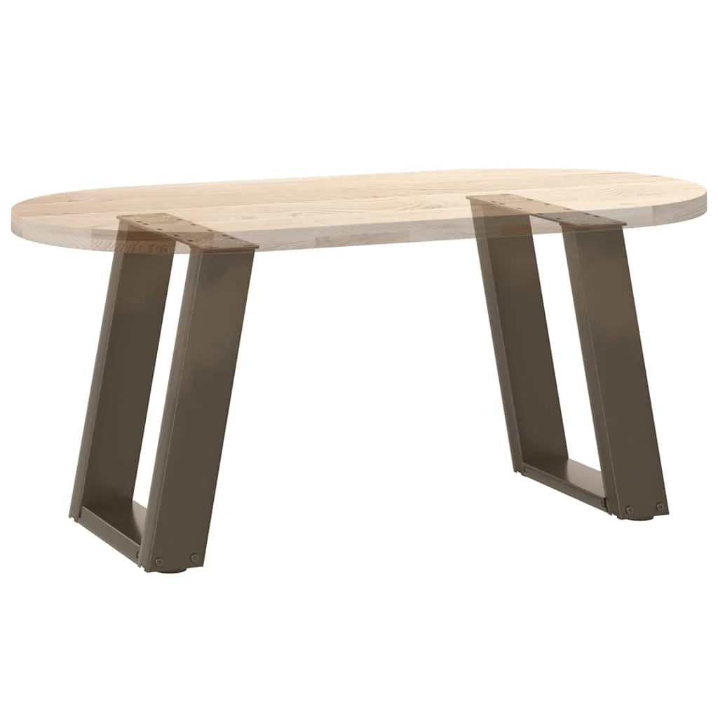 Set di 2 gambe per tavolino da caffè angolate a forma di U 38 x 42-43 cm con livelli regolabili stile moderno acciaio naturale 02_0057047
