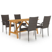 Set da pranzo da giardino mobili da esterno 5 pezzi marrone 02_0013813