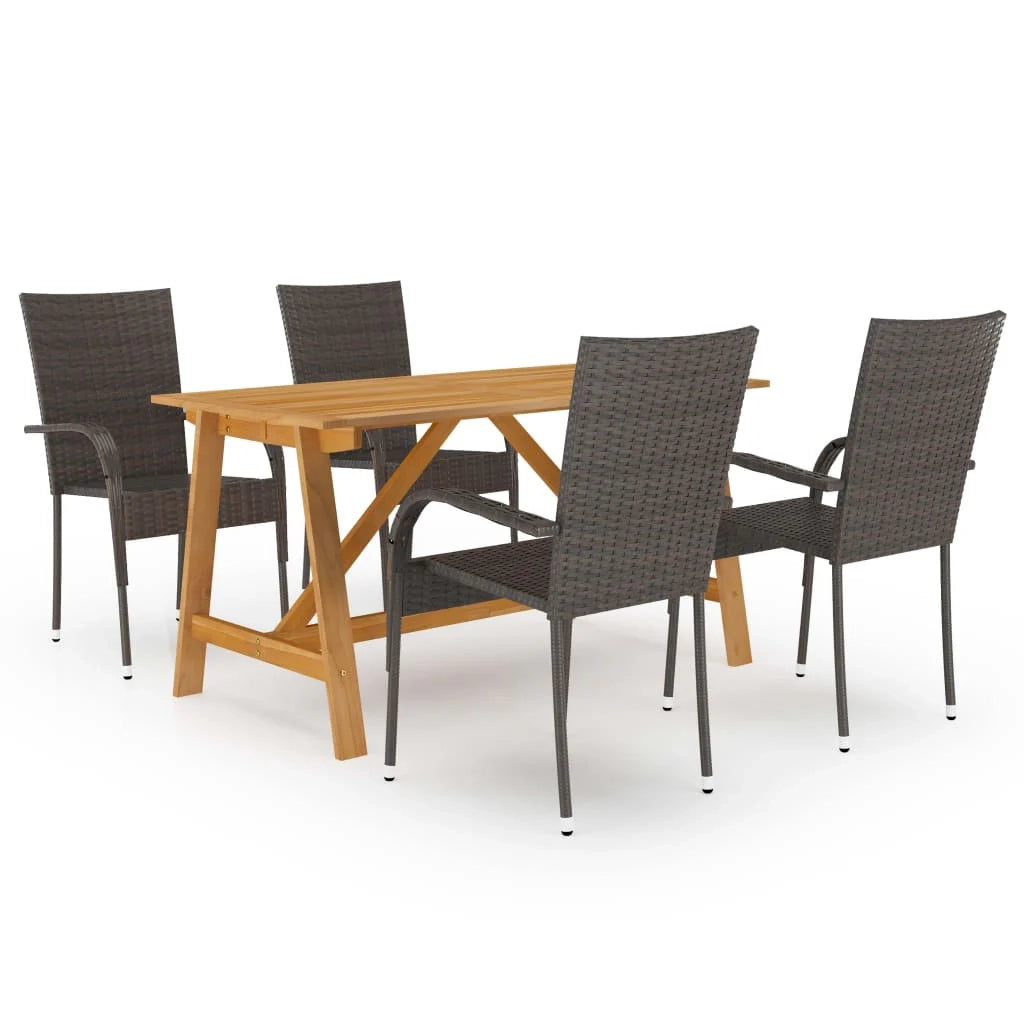 Set da pranzo da giardino mobili da esterno 5 pezzi marrone 02_0013813