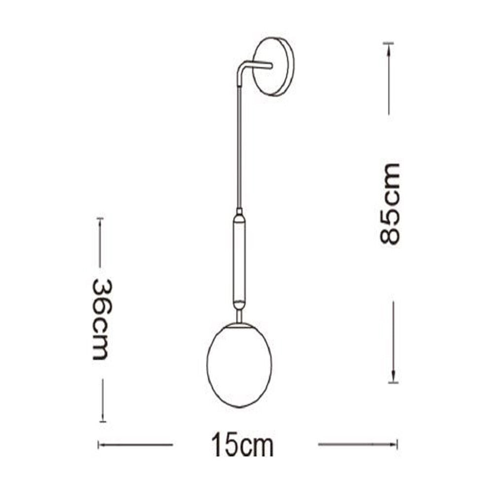 APPLIQUE LAMPADA DA PARETE PER INTERNI DAL DESIGN MODERNO MINIMAL CON SFERA A SOSPENSIONE ATTACCO PER LAMPADINE G9