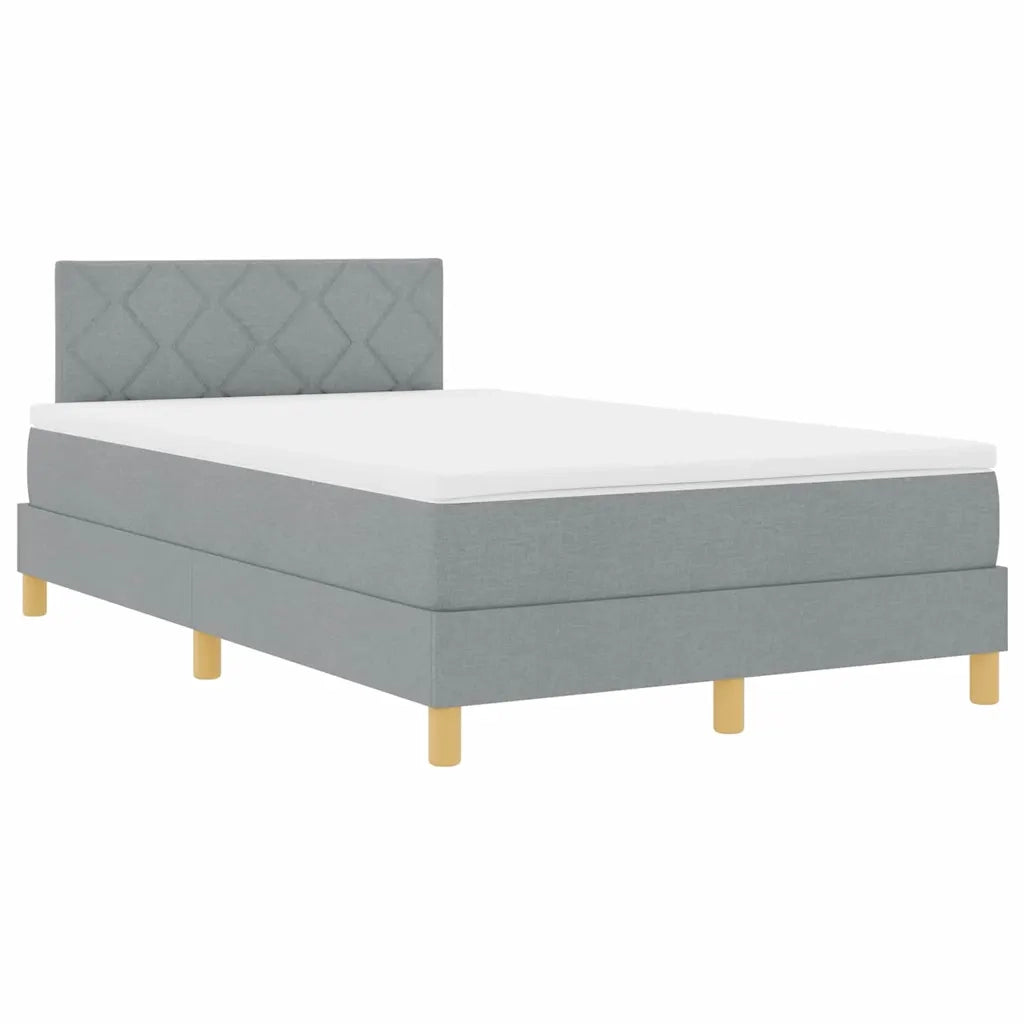 Letto a Sorgente LED Grigio chiaro 120 x 190 cm Tessuto 3342499