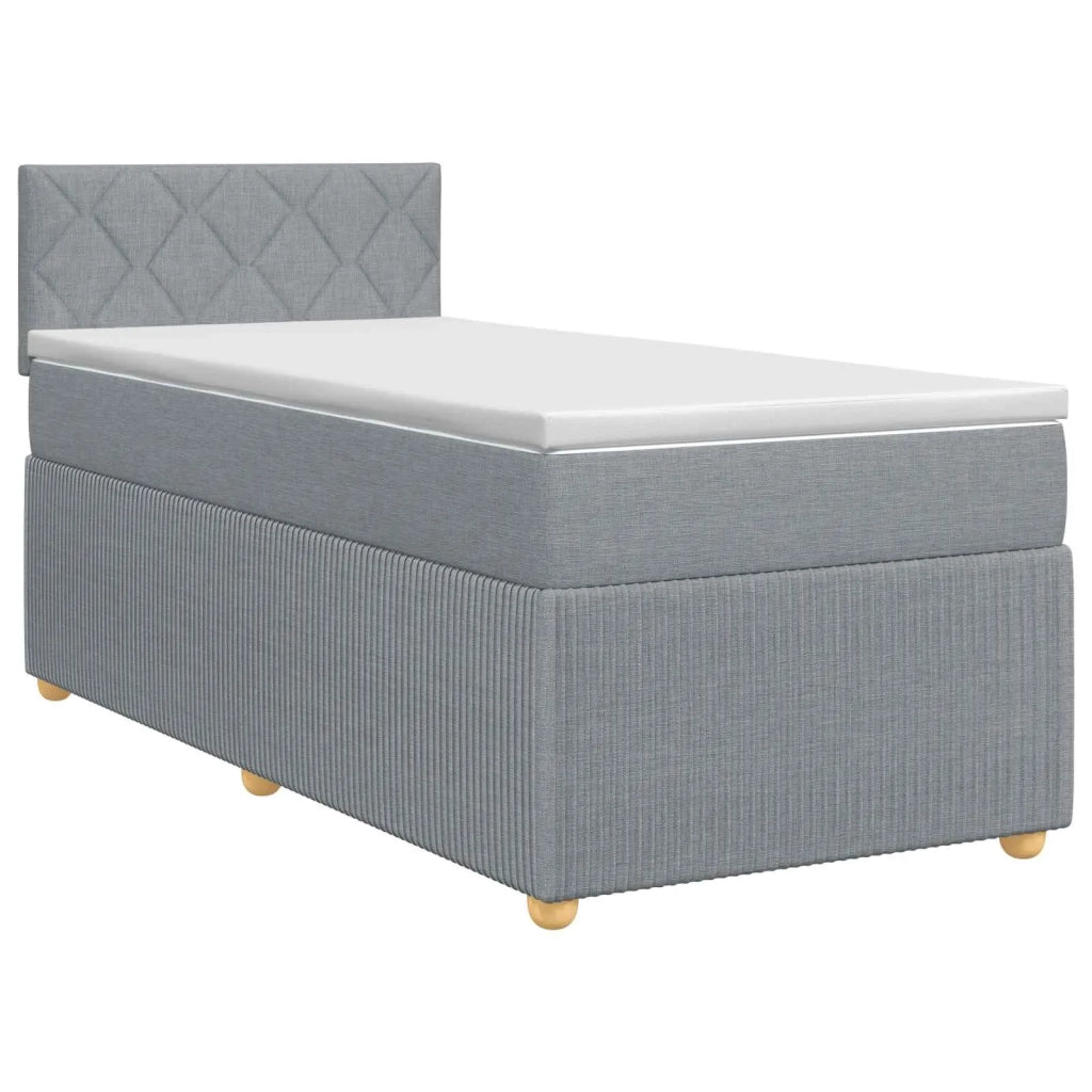Letto box spring con materasso Grigio Chiaro 100 x 200 cm 3451405
