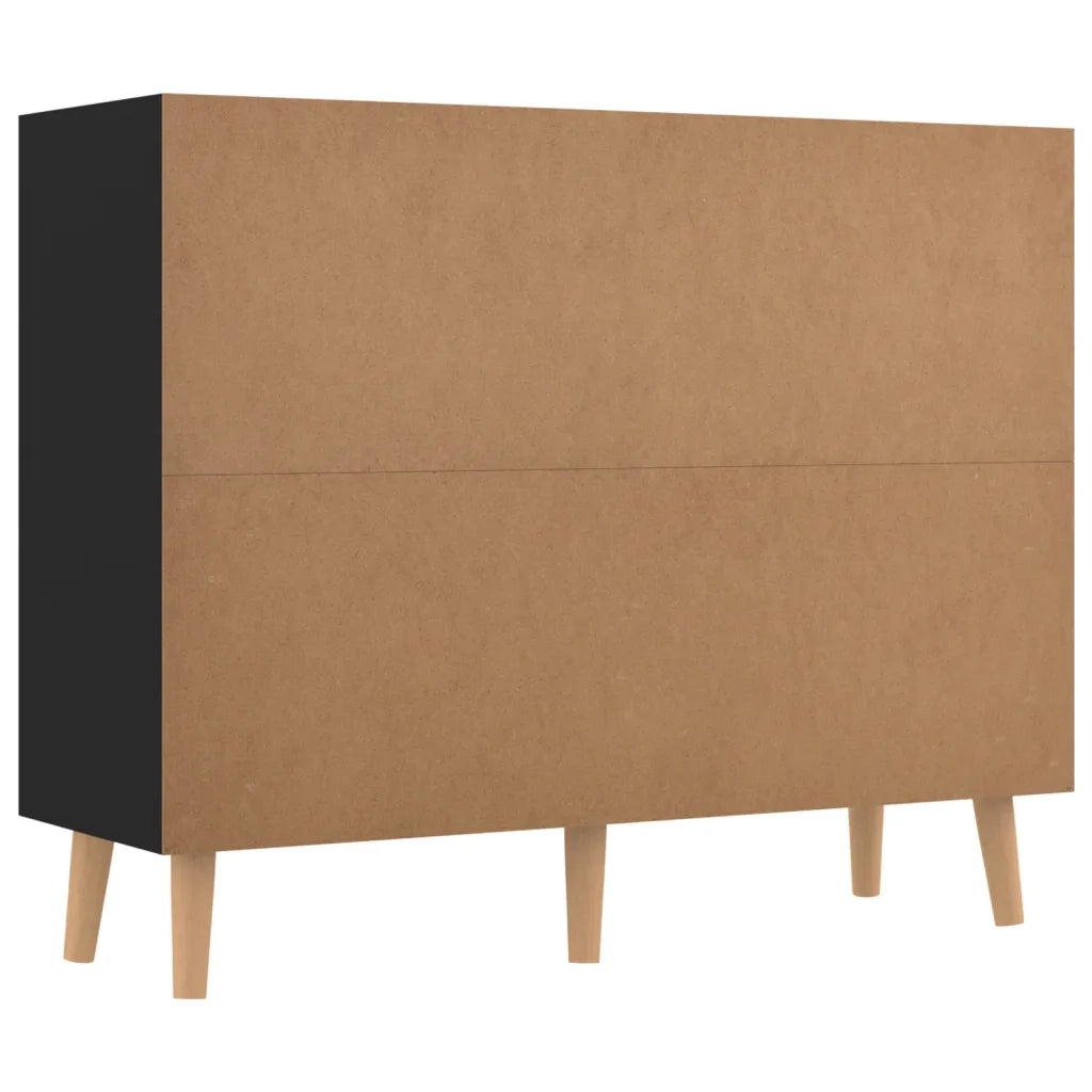 Credenza Nera 90x30x72 cm in Legno Multistrato 326814