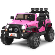 Macchina elettrica cavalcabile 12 V a 2 posti con telecomando, Veicolo a batteria con 3 velocit¨¤ e luci LED Rosa