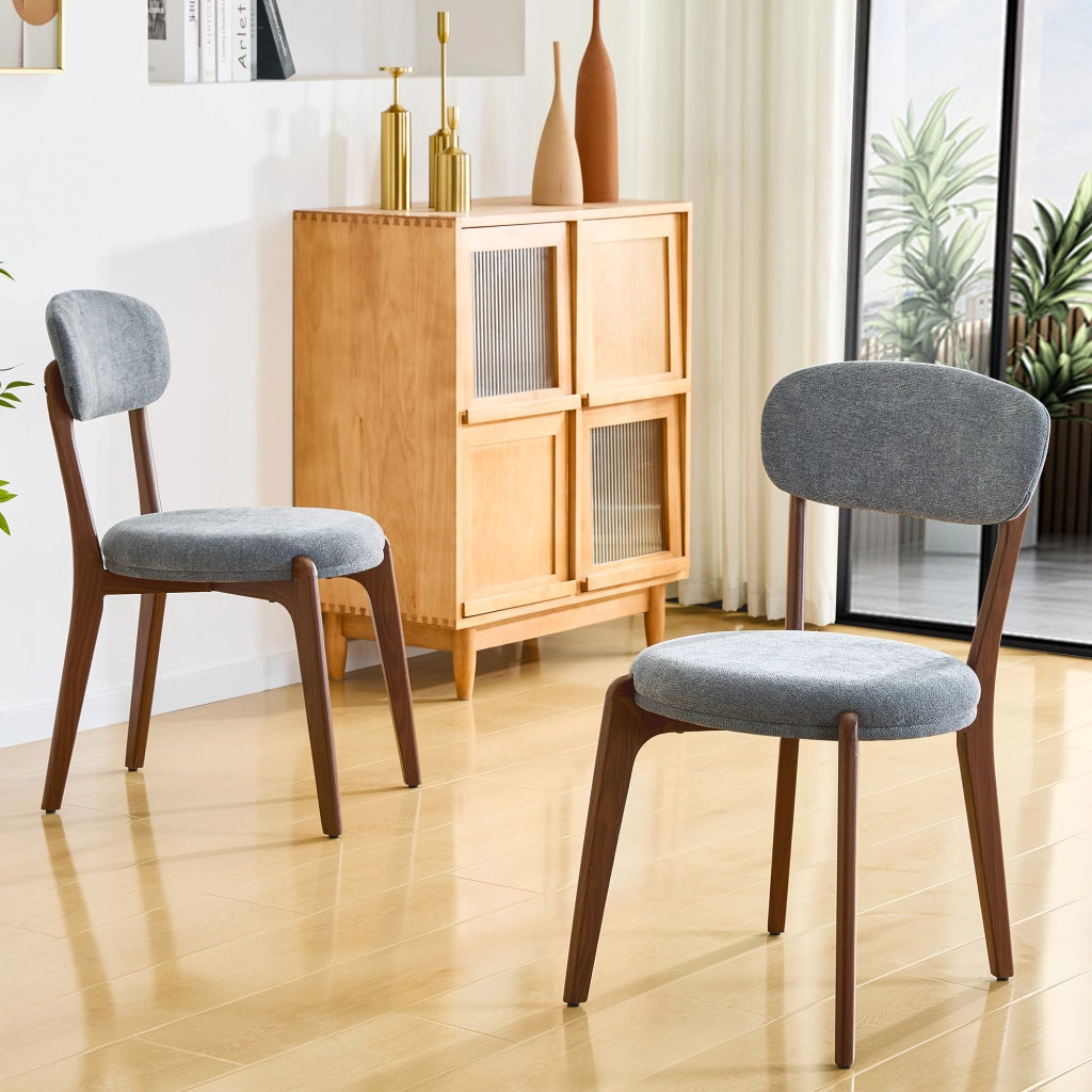 Set 2 Sedie da Pranzo Imbottite in Tessuto ¨C Xylo ¨C Stile Moderno, Beige