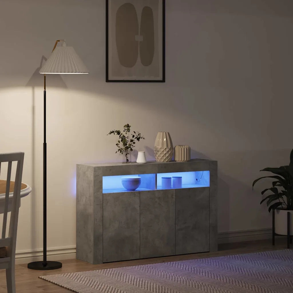 Credenza-Buffet-Armadio da cucina Grigio cemento 116 x 30 x 75 cm Legno multistrato