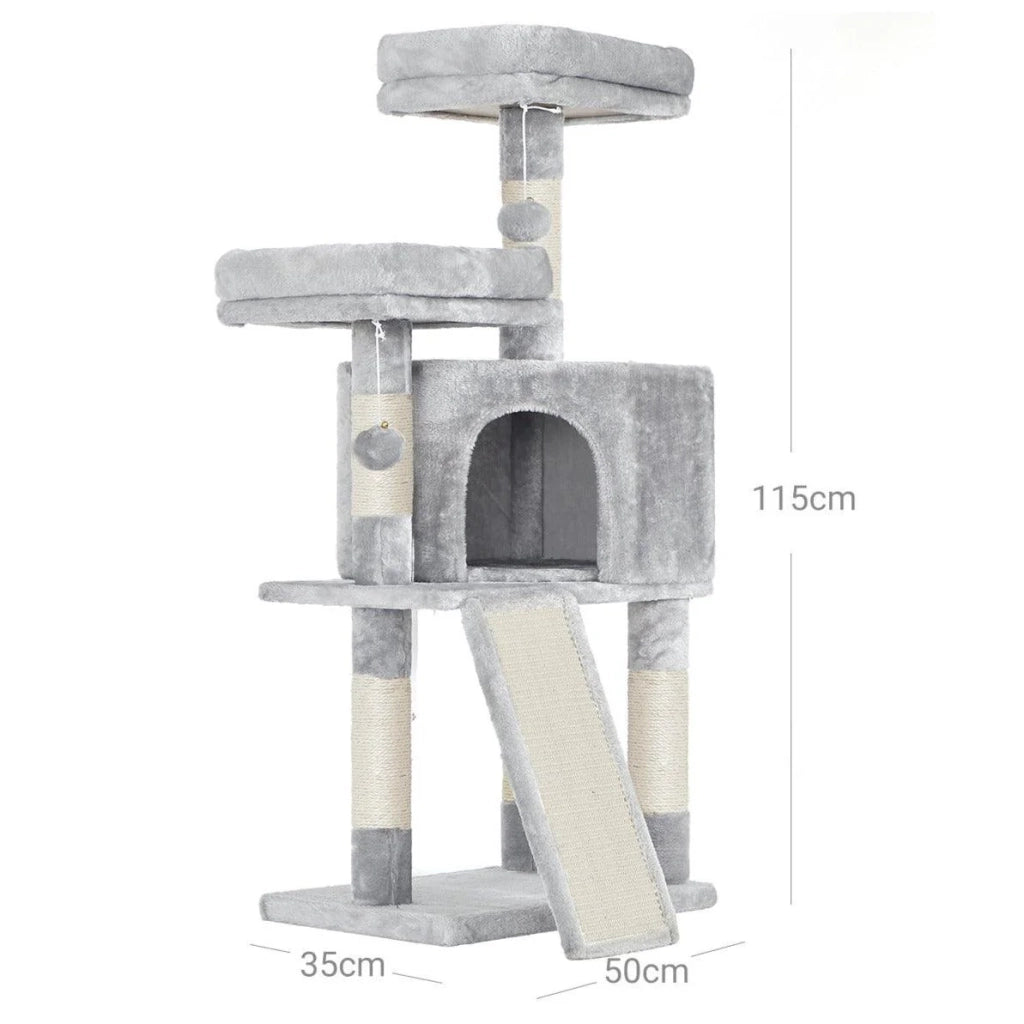 Tiragraffi a torre per gatti 115 cm grigio chiaro 12_0001145