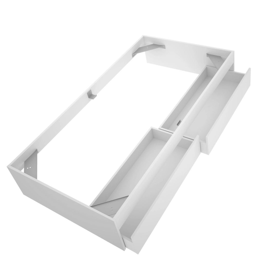 Letto singolo Neki, Sommier per camera da letto, Giroletto per stanza, Struttura porta materasso, 96x195 h40 cm, Bianco