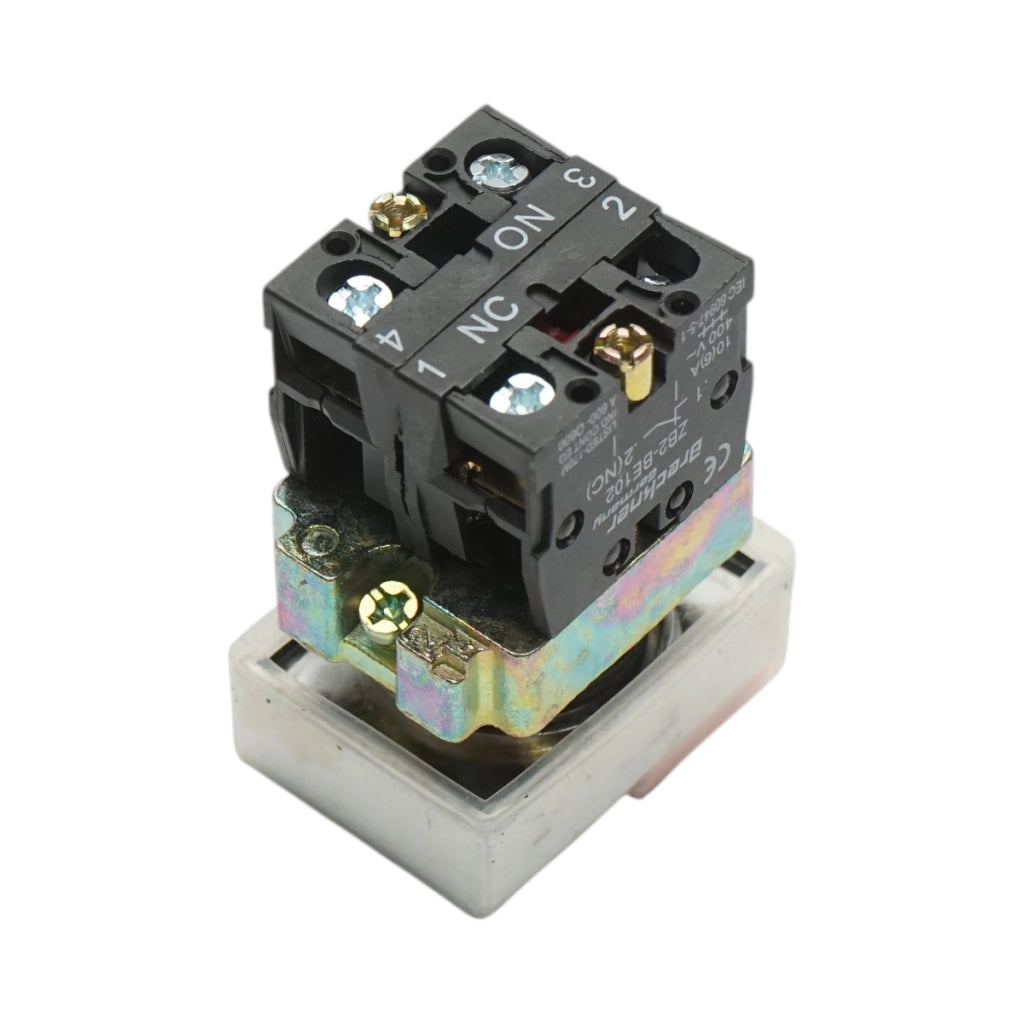 Pulsante di comando a doppia testa con coperchio protettivo 1NO+1NC, 400V/10A, IP65 Breckner Germany