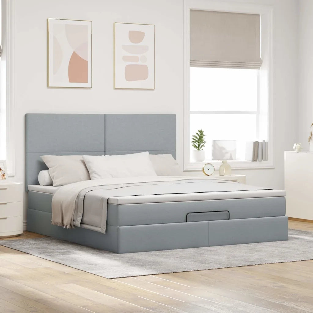 Struttura Letto Pouf con Materasso 180x200 cm in Tessuto 3313941