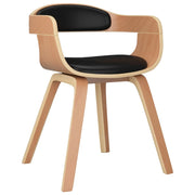 Sedia da Pranzo | Sedie da cucina Nera in Legno Curvato e Similpelle