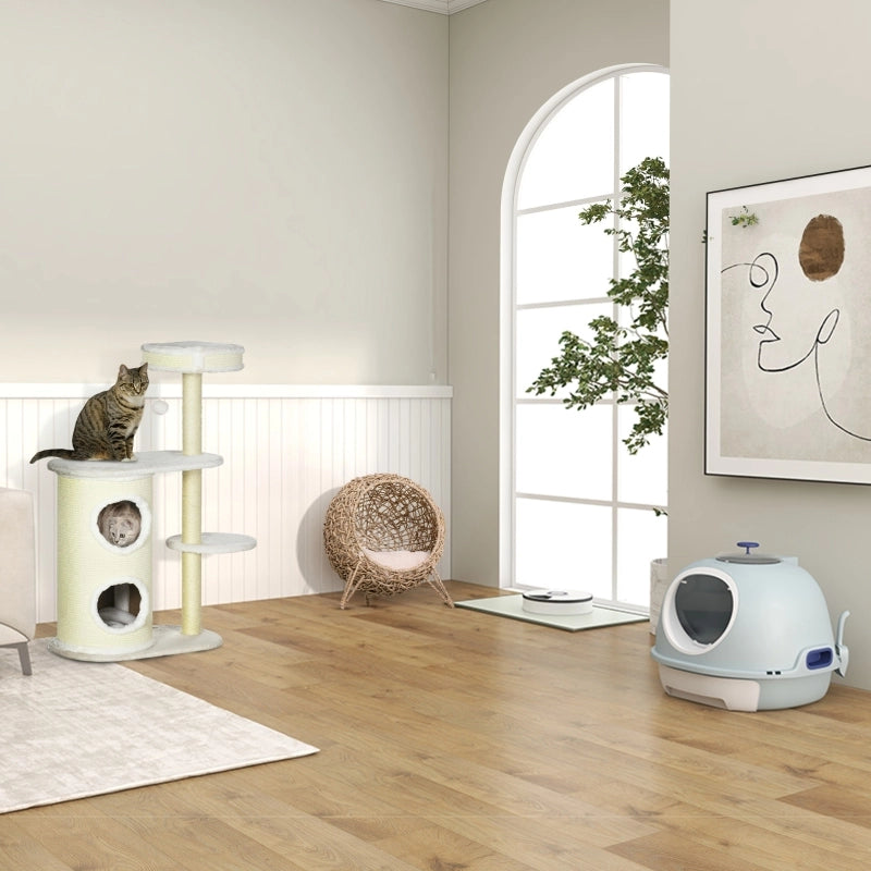 CUCCIA PER GATTI in PE rattan e metallo con cuscino Marrone