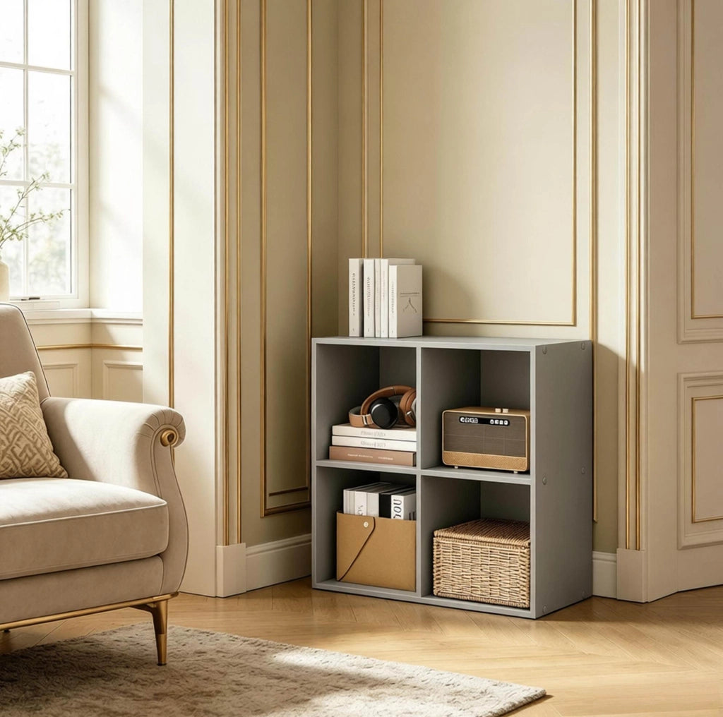 Libreria a cubi 4 vani grigia 59,6x59,8x29 cm