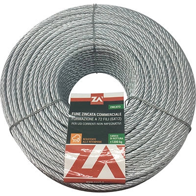 FUNE ANTIGIRO ZINCATA  D.MM  6 L.MT  25