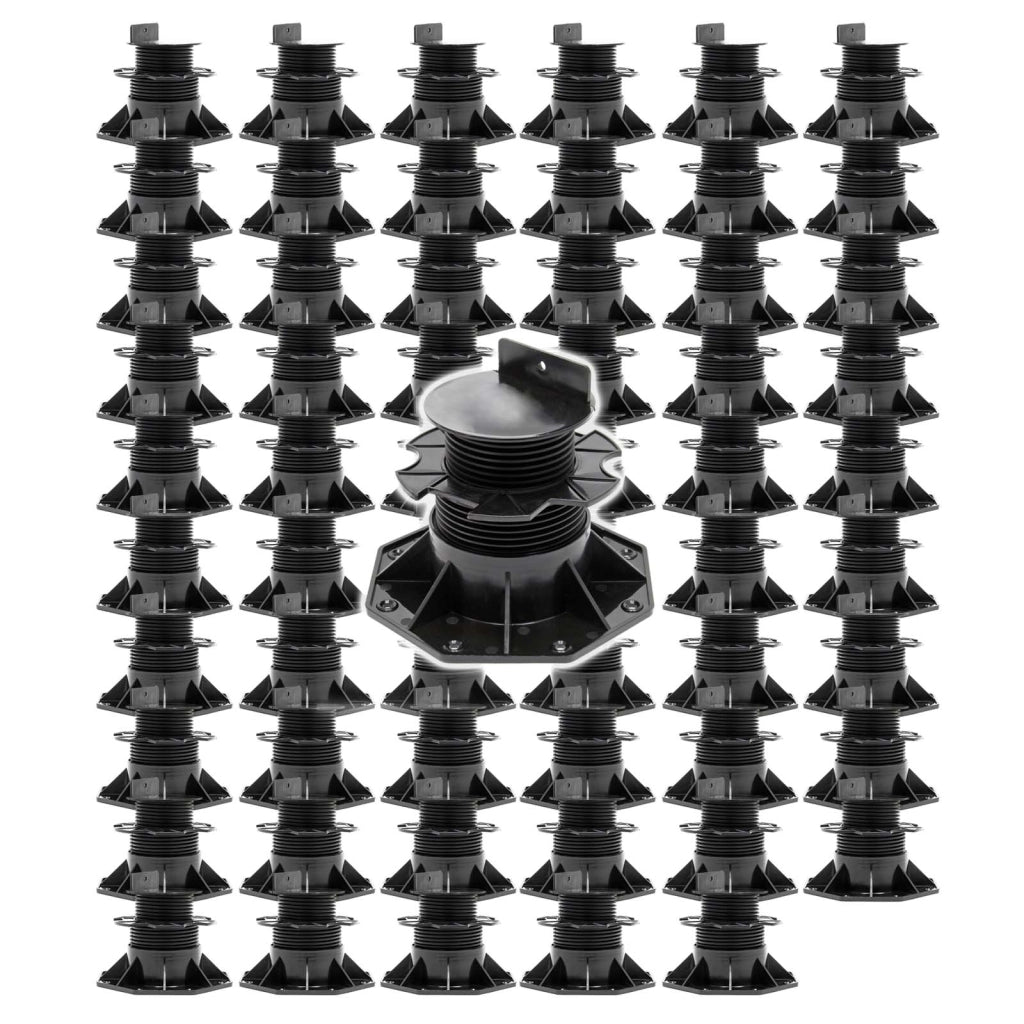 Set 60 supporti per pavimenti galleggianti, altezza regolabile 60-128mm Max 2700 kg, Pavimenti Decking