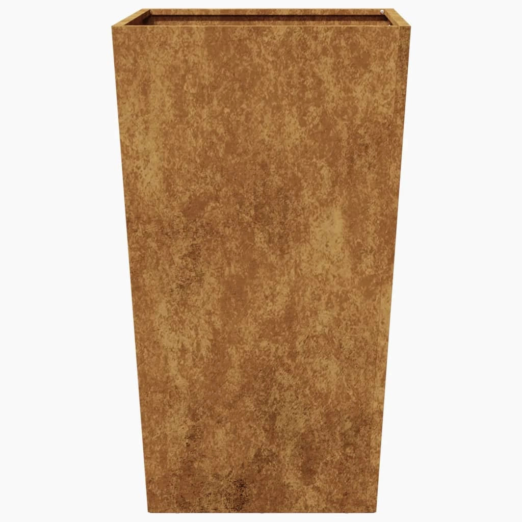 Fioriera rialzata per piante fiori terrazza giardino 45 x 45 x 75 cm acciaio Corten marrone 02_0037610