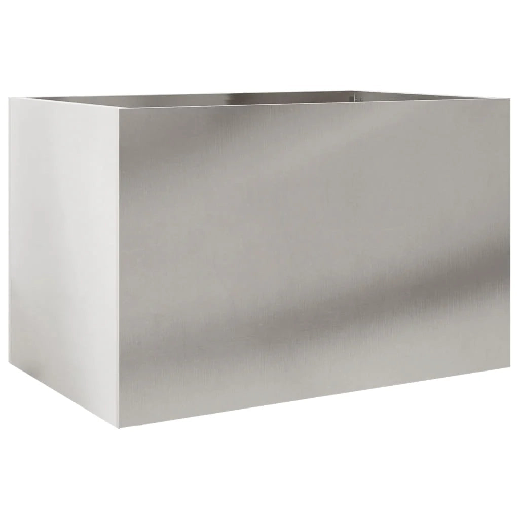 Vassoio per fioriera aiuola rialzata piante fiori terrazza giardino argento 62 x 40 x 39 cm acciaio inossidabile argento 02_0038077