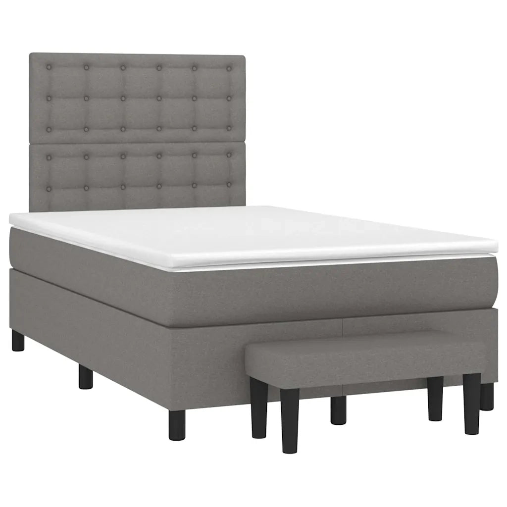 Giroletto a Molle con Materasso Grigio Scuro 120x190cm Tessuto