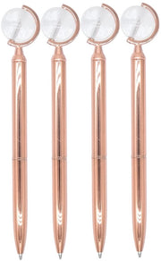 Penna a Sfera 4 in 1, Pennarecchiabili con Inchiostro Nero, Penna per Journaling con Estremità a Sfera, Rose Gold