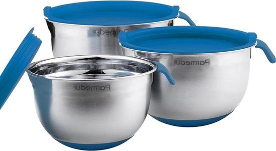 Contenitore con coperchio ermetico - Acciaio inossidabile premium - Maniglia - Versatore - Marcature di scala - Fondino antiscivolo - Dimensione 3, 25, 2L