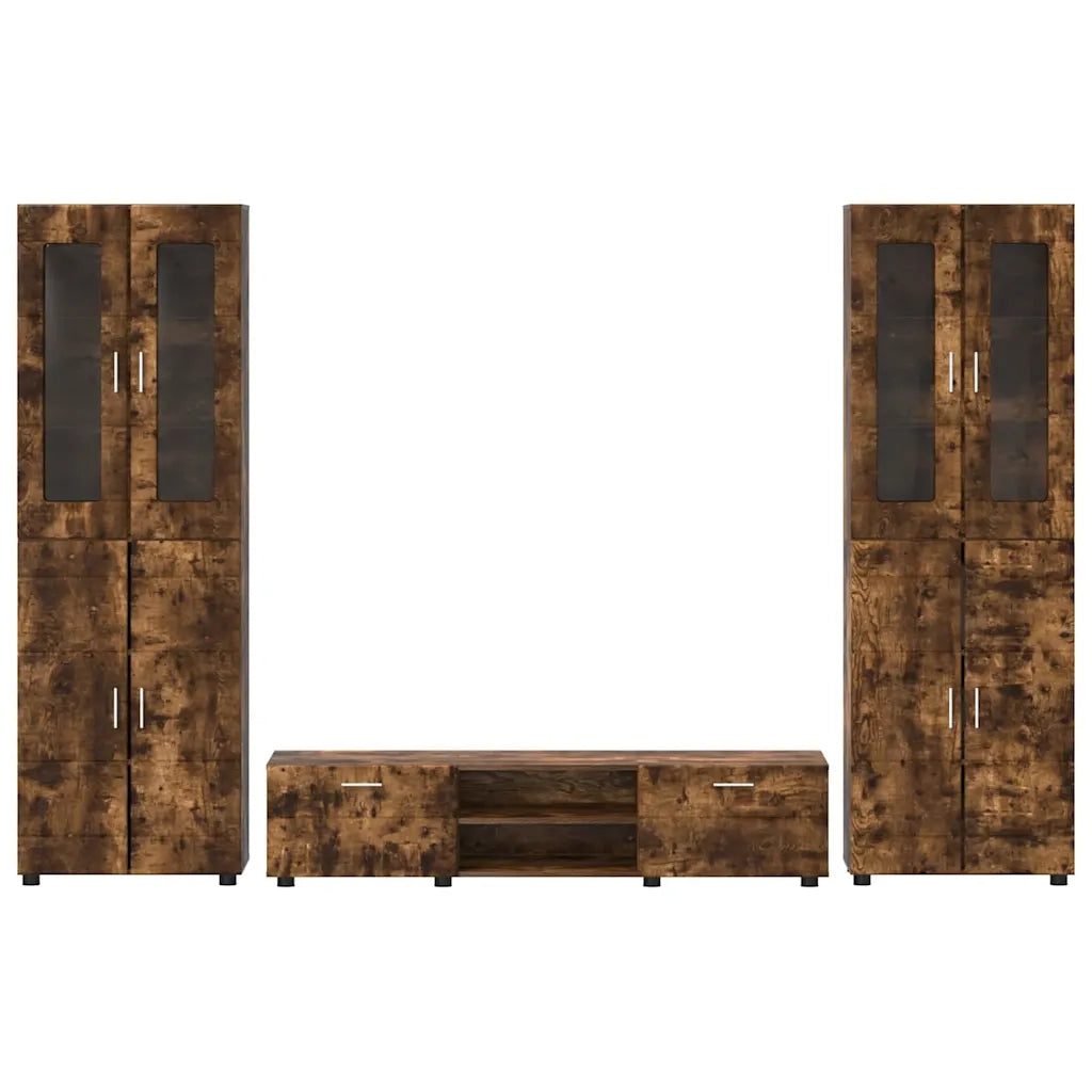 Set mobile TV FLORIN 3 pcs Rovere fumé Legno multistrato