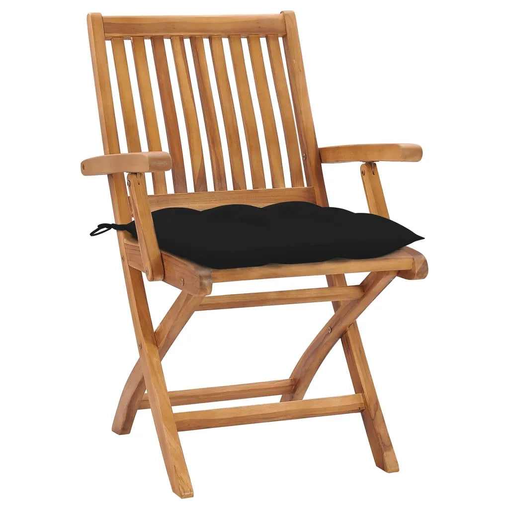 Sedie da Giardino Pieghevoli con Cuscini 6 pz Massello di Teak cod mxl 72168
