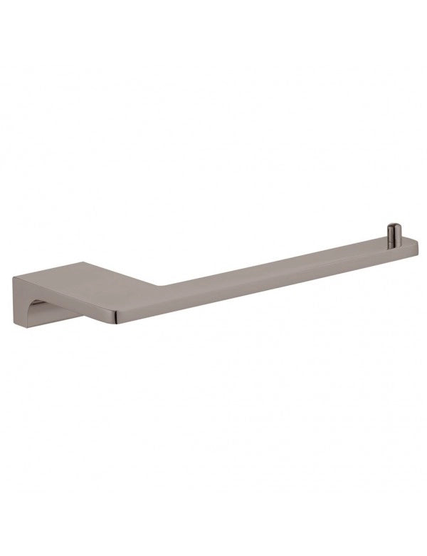 Porta carta igienica da parete NIL in metallo lucido grigio ottone 15,8 cm