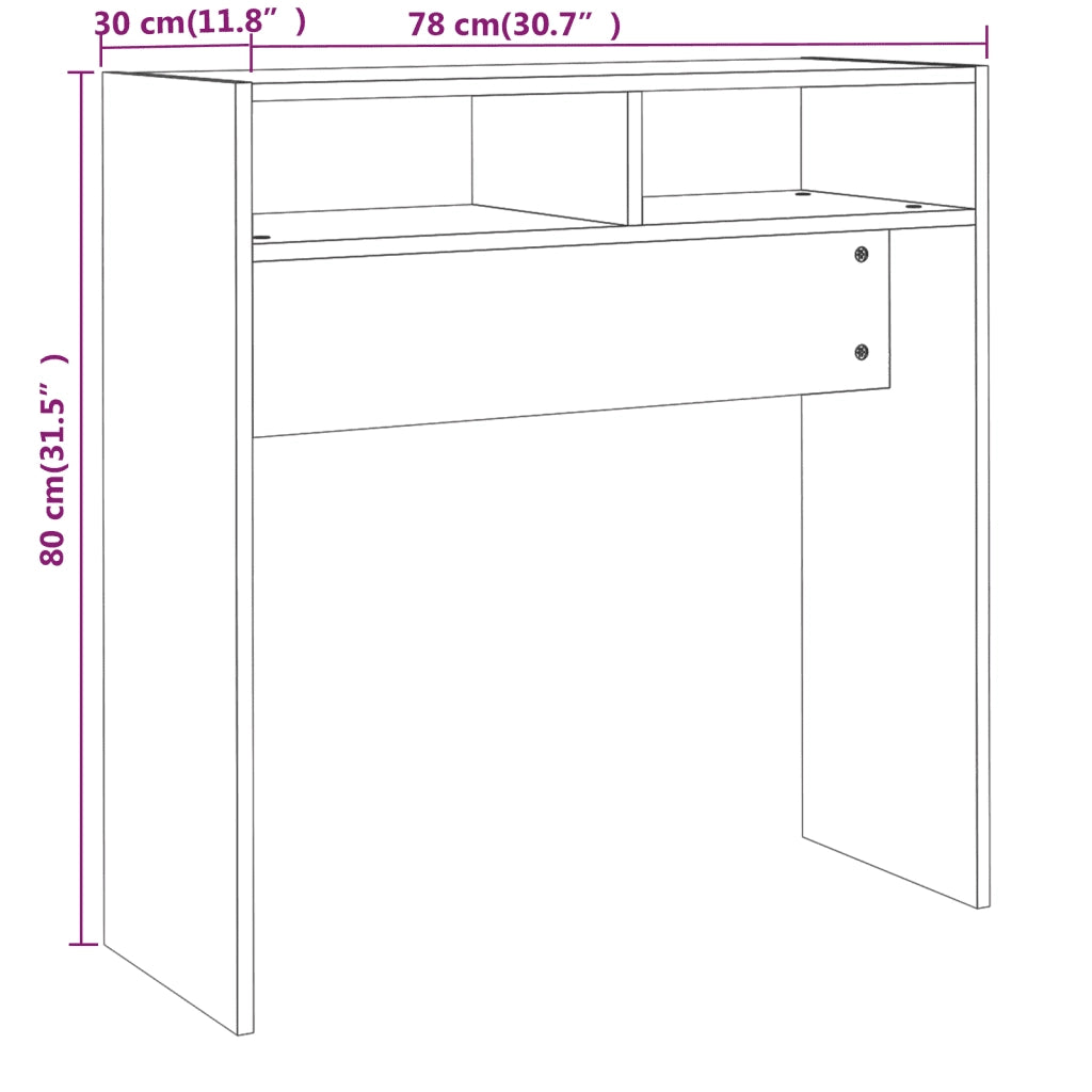 Tavolino Consolle | Tavolo d'Ingresso Grigio Sonoma 78x30x80 cm Legno Multistrato
